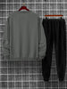 2 Pcs Men's Fleece Embroidered Sweatshirt Track Suit